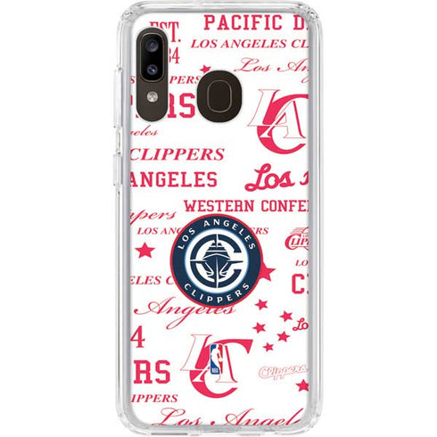 NBA Los Angeles Clippers Blast Logos Galaxy A20 Clear Case